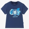 MITCH & SON BOYS NAVY BLUE COTTON LION T-SHIRT