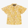 VERSACE GIRLS WHITE & GOLD BAROCCO BLOUSE