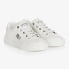 DOLCE & GABBANA WHITE LEATHER SLIP-ON TRAINERS