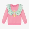 Wauw Capow By Bangbang Birdie Ruffle-trim Sweatshirt In Pink