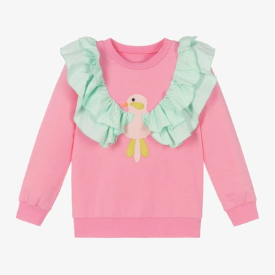 Wauw Capow By Bangbang Kids' Birdie Ruffle-trim Sweatshirt In Pink