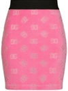 Dolce & Gabbana Minirock Aus Samt In Pink &amp; Purple