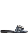 Dolce & Gabbana Logo Flat Bottom Flip-flop In Blue