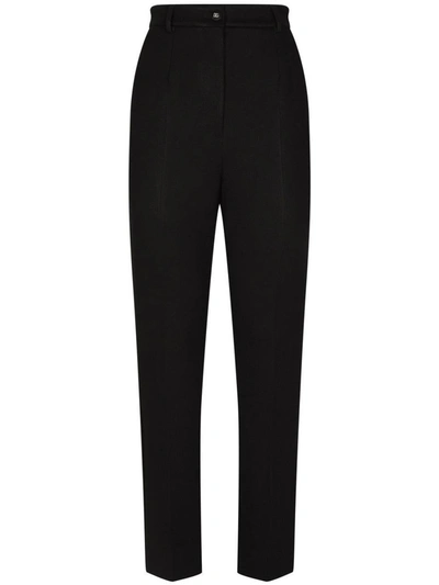 Dolce & Gabbana High-rise Tapered Trousers In Black