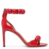 ALAÏA LA BOMBE 90 PATENT RED SANDALS