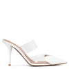 ALAÏA COEUR 90 WHITE PATENT MULE PUMPS