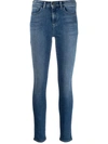 Emporio Armani Skinny Fit Denim Cotton Jeans In Blue