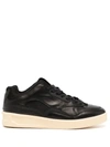 Jil Sander Mesh-trimmed Leather Sneakers In Black