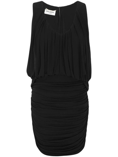 Saint Laurent Short Jersey Dress In Black