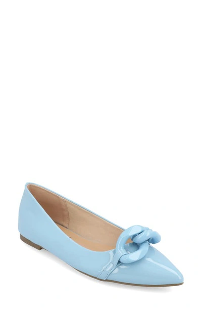Journee Collection Clareene Pointed Toe Flat In Blue