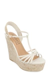 Journee Collection Yara Tru Comfort T-strap Espadrille Wedge Platform Sandal In Stone