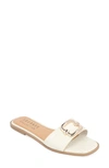 Journee Collection Tur Comfort Joarie Croc Embossed Sandal In Bone
