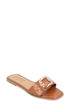 Journee Collection Tur Comfort Joarie Croc Embossed Sandal In Tan