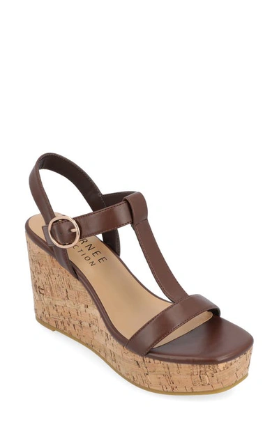 JOURNEE COLLECTION JOURNEE COLLECTION MATILDAA TRU COMFORT T-STRAP PLATFORM WEDGE SANDAL