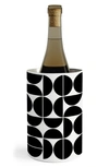 Deny Designs The Old Art Sudio Mid Century Wine Chiller In Black-white