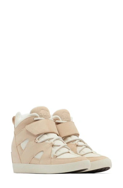 Sorel Out N About Wedge Sneaker Booties In Chalk/ Nova Sand