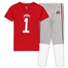 WES & WILLY YOUTH WES & WILLY SCARLET/GRAY OHIO STATE BUCKEYES TEAM FOOTBALL PAJAMA SET