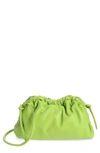 Mansur Gavriel Mini Cloud Leather Clutch In Electric Lime