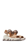 Sorel Kinetic Impact Y Strap Sandals In Honest Beige/ Chalk
