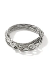 John Hardy Asli Link Triple Wrap Bracelet In Silver