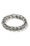 John Hardy Silver Chain Classic Asli Braided Link Bracelet In Silver