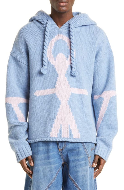 Jw Anderson Anchor Logo-detail Hoodie In Blue