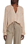 TREASURE & BOND FLORAL LONG SLEEVE PEASANT BLOUSE