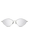 Givenchy Gv Speed 57mm Geometric Sunglasses In Shiny Palladium