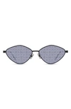 Givenchy Gv Speed 57mm Geometric Sunglasses In Matte Black