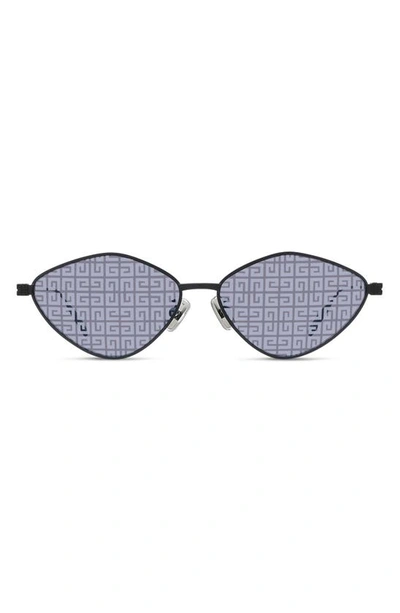 Givenchy Gv Speed 57mm Geometric Sunglasses In Matte Black