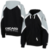 Starter Women's  Black, Silver Chicago White Sox Hail Mary Full-zip Hoodie In Black
