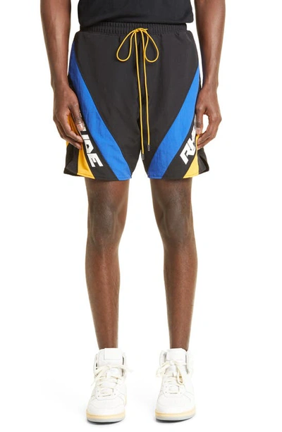 Rhude Hydro Logo Swim Trunks In Black