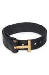 Tom Ford Hollywood Leather Bracelet In Black