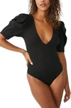 Free People Va Va Voop Bodysuit In Black