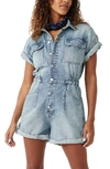 Free People Marci Cotton Denim Romper In Marrakesh