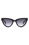 Rag & Bone 52mm Cat Eye Sunglasses In Black/ Grey Shaded