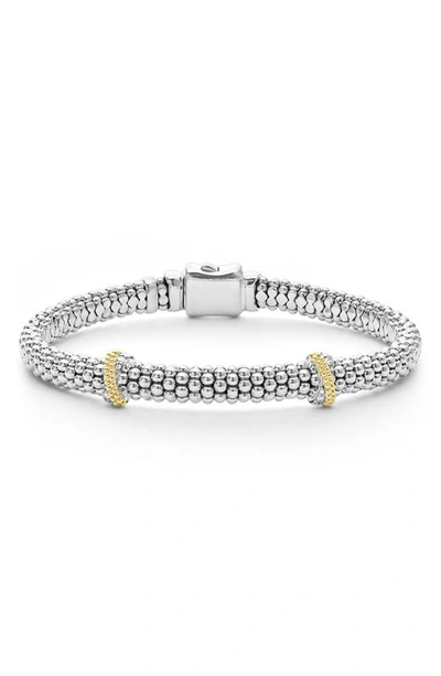 LAGOS LAGOS CAVIAR LUXE DIAMOND STATION ROPE BRACELET