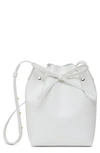 Mansur Gavriel Mini Drawstring Leather Bucket Bag In Bianca