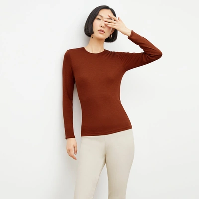 M.m.lafleur The Malley Top - Ribbed Silk Jersey In Mars