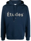 Etudes Studio Etudes Logo Printed Drawstring Hoodie In Blue