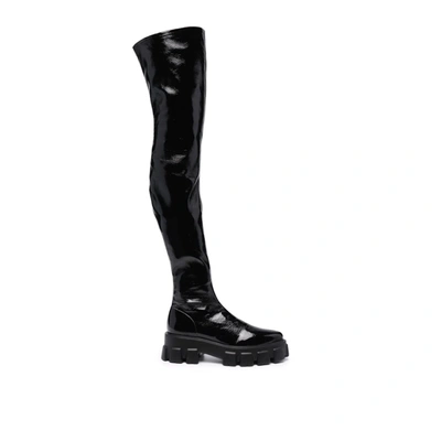 Prada Thigh-high Boots In Black