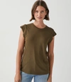 Michael Stars Joey Power Shoulder Tee In Dolma
