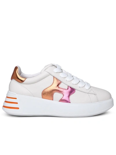 Hogan Rebel Low-top Sneakers In Panna/arancio