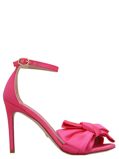 Stuart Weitzman Nudistcurver Loveknot Sandals Fuchsia In Pink