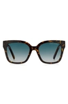 Marc Jacobs Women's 53mm Square Logo Sunglasses In Havana/ Blue Shaded