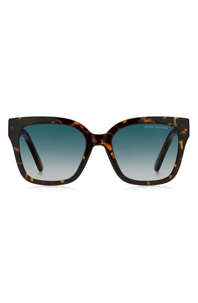 Marc Jacobs Women's 53mm Square Logo Sunglasses In Blue Shaded