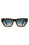 Marc Jacobs 55mm Gradient Cat Eye Sunglasses In Havana/ Blue Shaded