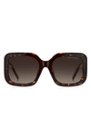 Marc Jacobs J Marc Logo Square Acetate Sunglasses In Havana/ Brown Gradient