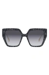 Fendi 55mm Logo Butterfly Sunglasses In Grey