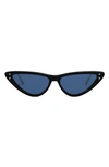 Dior Miss Cat-eye Acetate And Gold-tone Sunglasses In Shiny Black / Blue